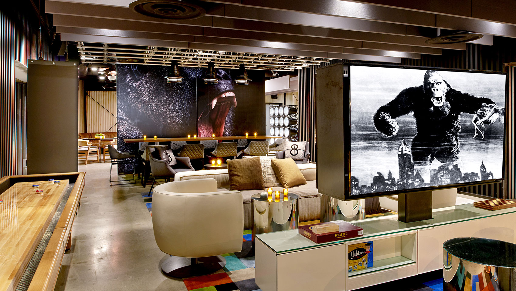 Sitting and game area of game room at Kimpton Hotel Palomar Beverly Hills