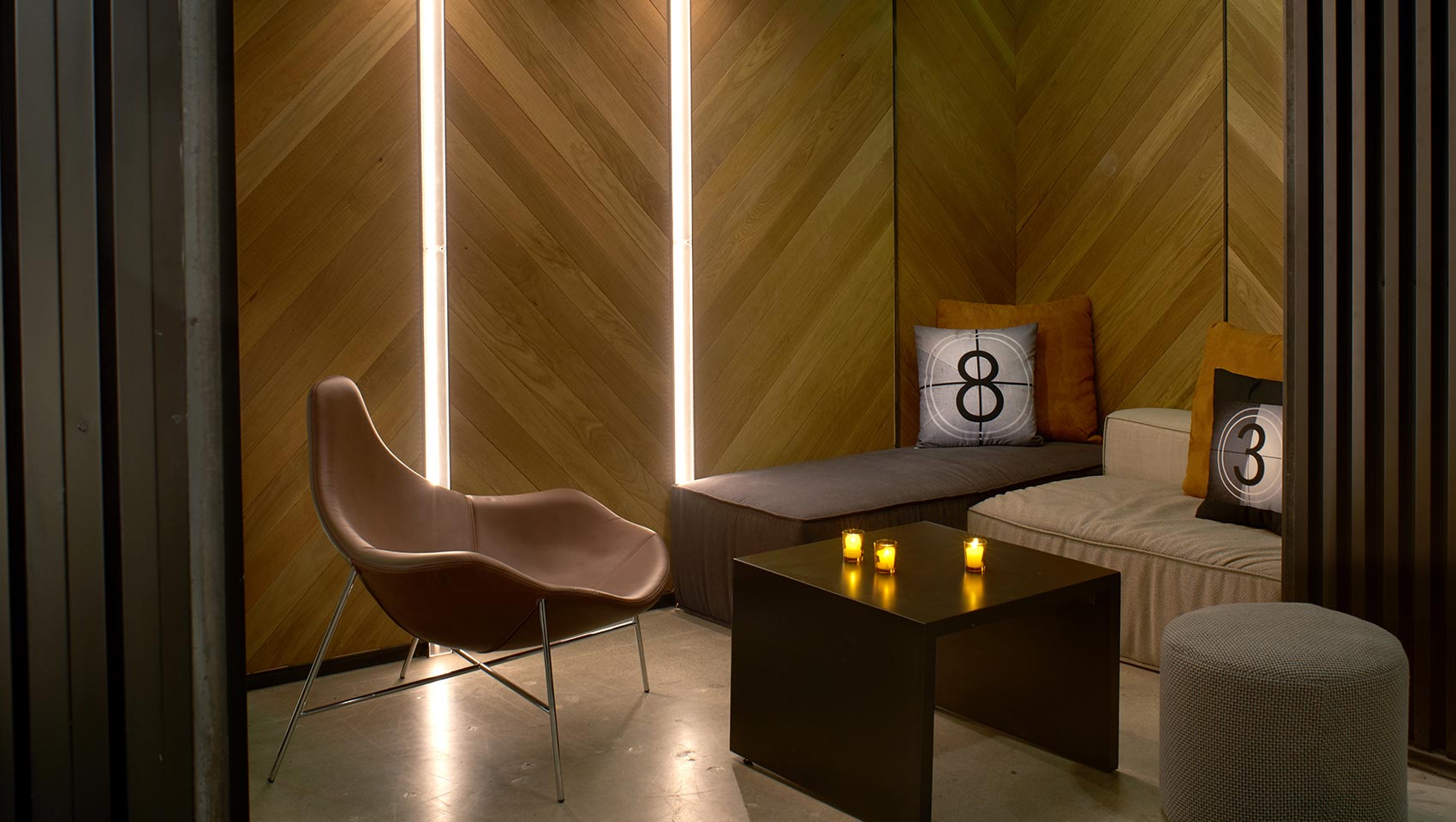 Sitting area in Double Take game room at Kimpton Hotel Palomar Beverly Hills