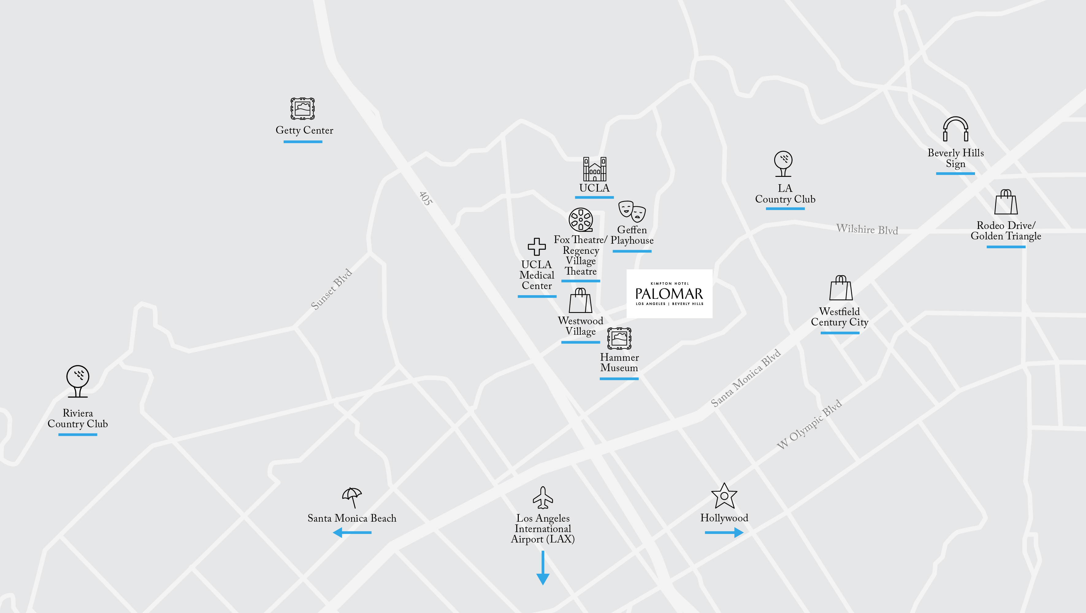 Kimpton Hotels Palomar LA Beverly Hills map